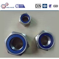 High quality prevailing torque type hexagon nylon nut DIN982, M10 lock nut,electrical lock nuts